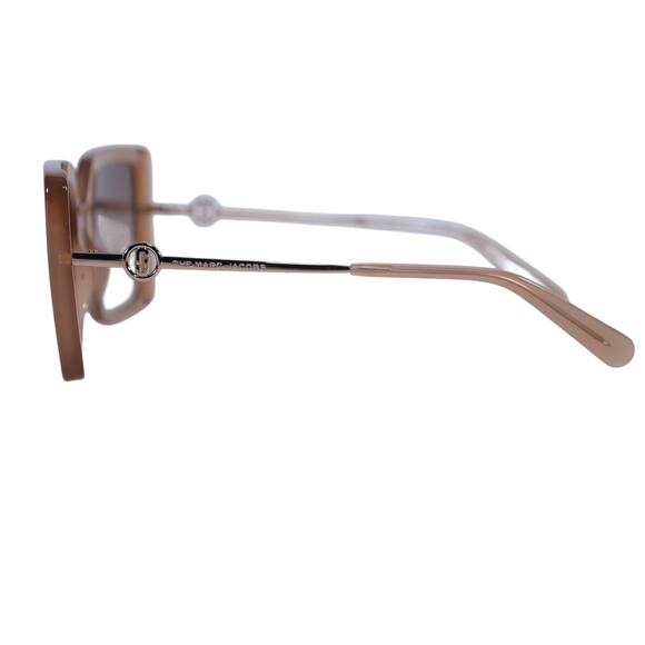 Marc Jacobs Square Oversized Women's Designer Sunglasses - Beige / Brown - NWT - Picture 6 of 9